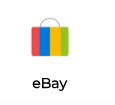 EBay logo: a shopping bag with red, blue, yellow, and green stripes and a white handle.