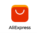 AliExpress app logo: orange shopping bag with a white smile on a white background.