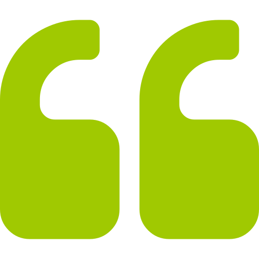 Lime green quotation marks.