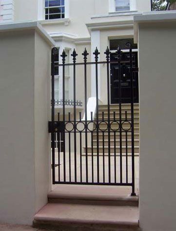 Black wrought iron gate
