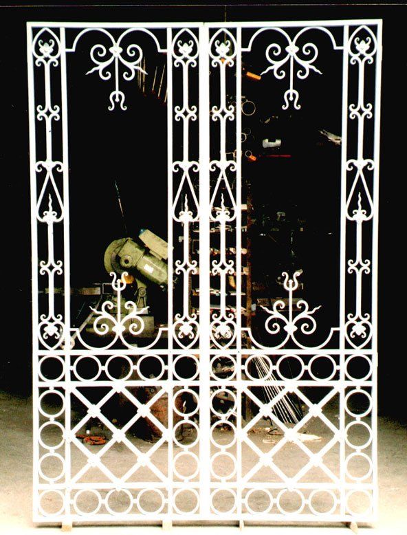 Decorative white wrought iron