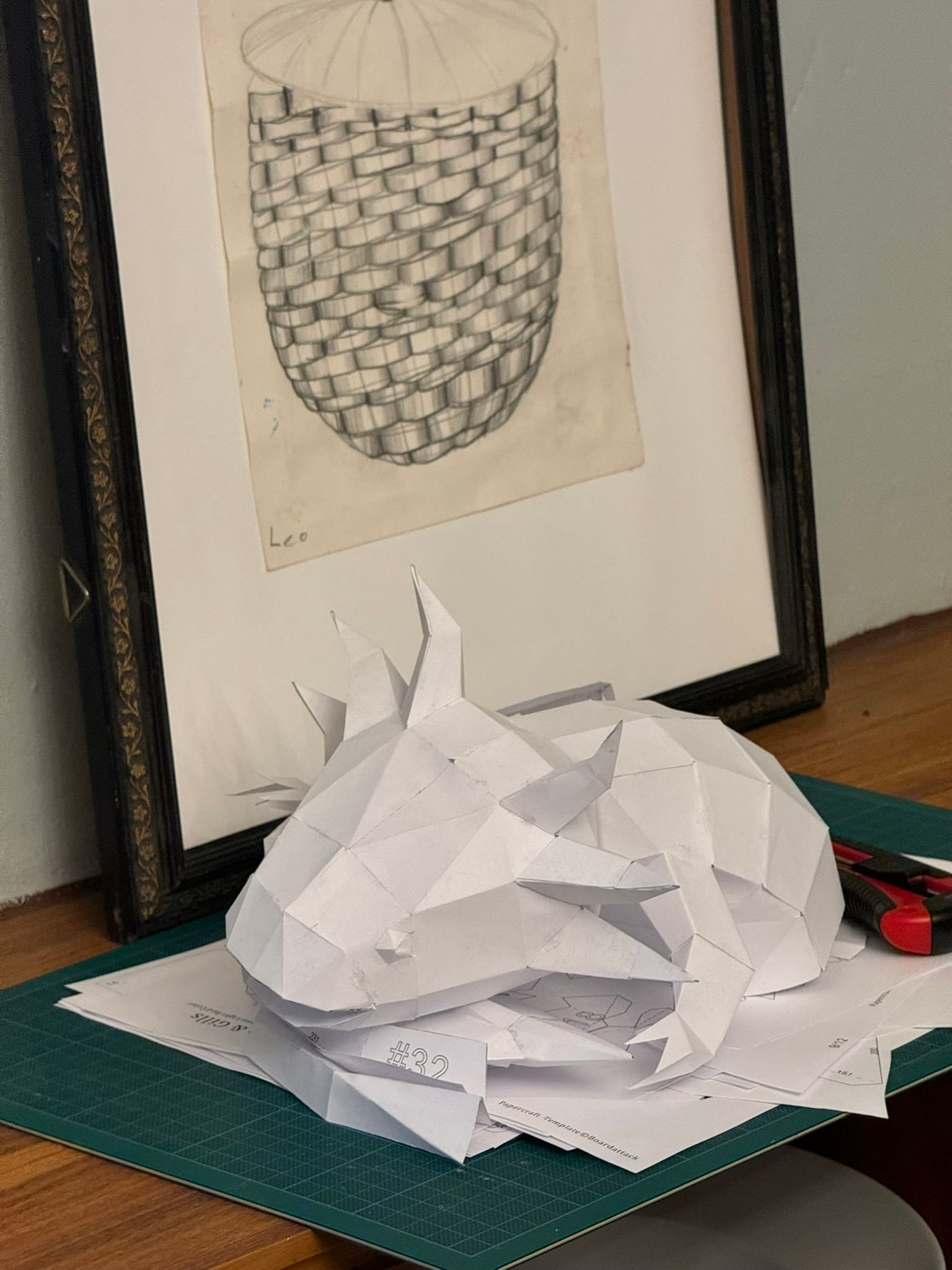Papierarbeit, Drachen, Origami, Kunst, Art