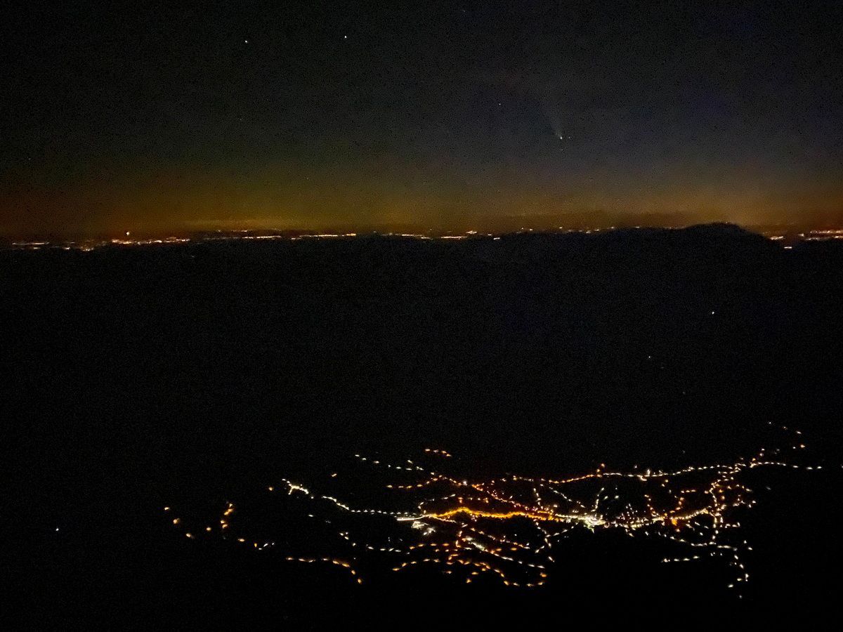 Eiger, Mittellegi, Südgrat, Neowise, Komet, Nachthimmel