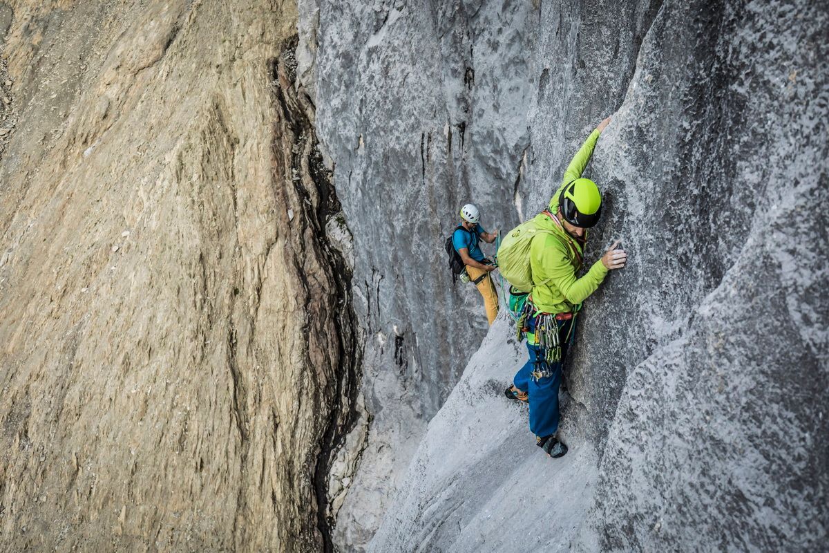 Schreck-Heel, Freispitze, Lechtaler Alpen, Klettern, Freeclimbing, Wandeinsteig
