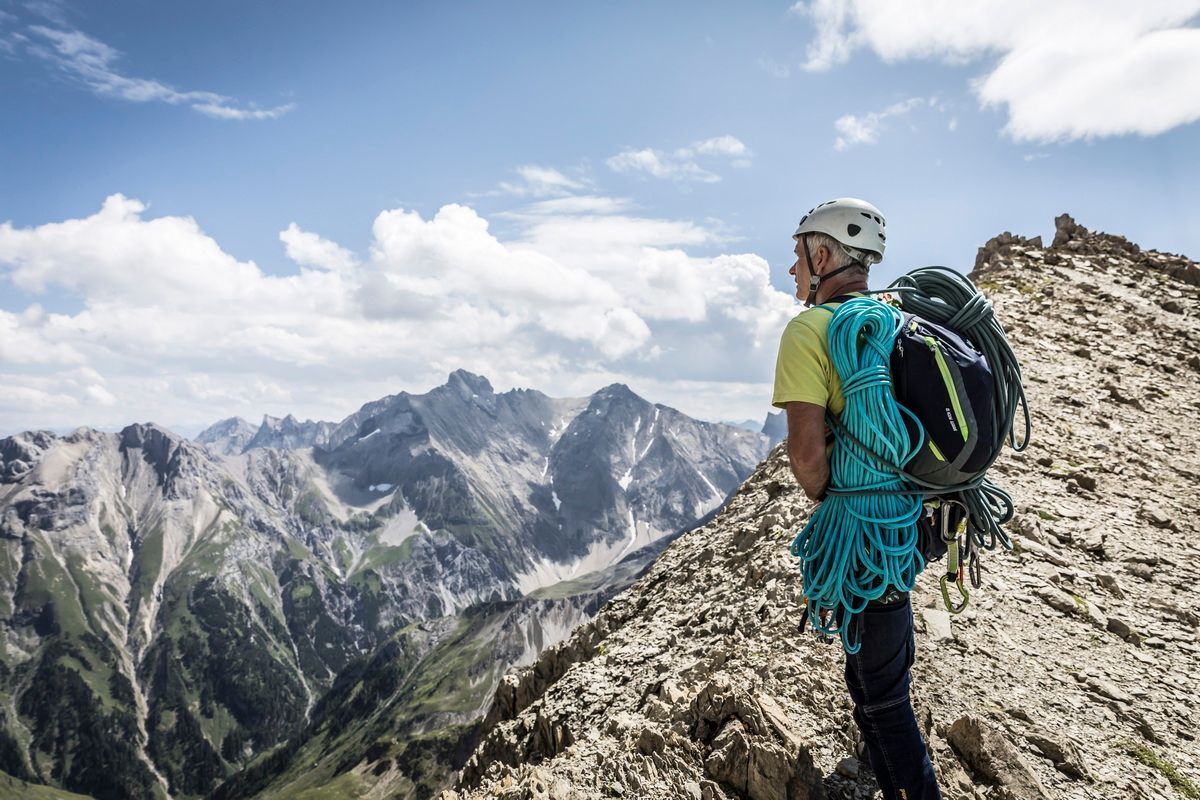 Schreck-Heel, Freispitze, Lechtaler Alpen, Alpinismus, Klettern, Freeclimbing, Ausstieg