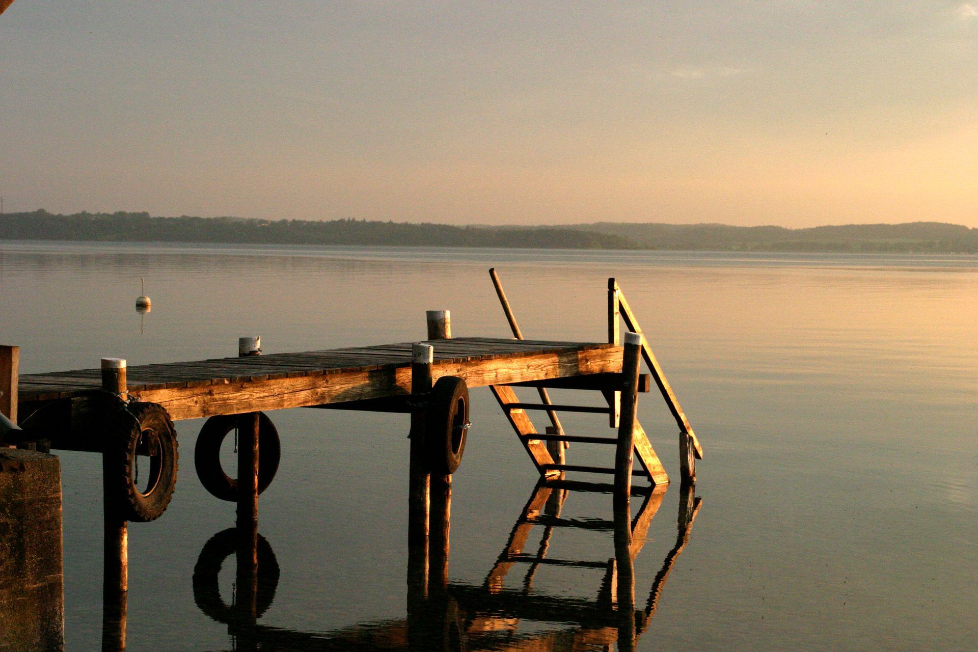 Starnberger See, Ammerland, Bootssteg, Sonnenuntergang