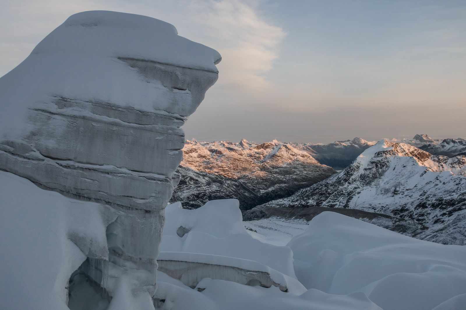 Bernina, Piz Palü, Gletscher, Hochtour, Bergsteigen, Diavolezza, Sonnenaufgang