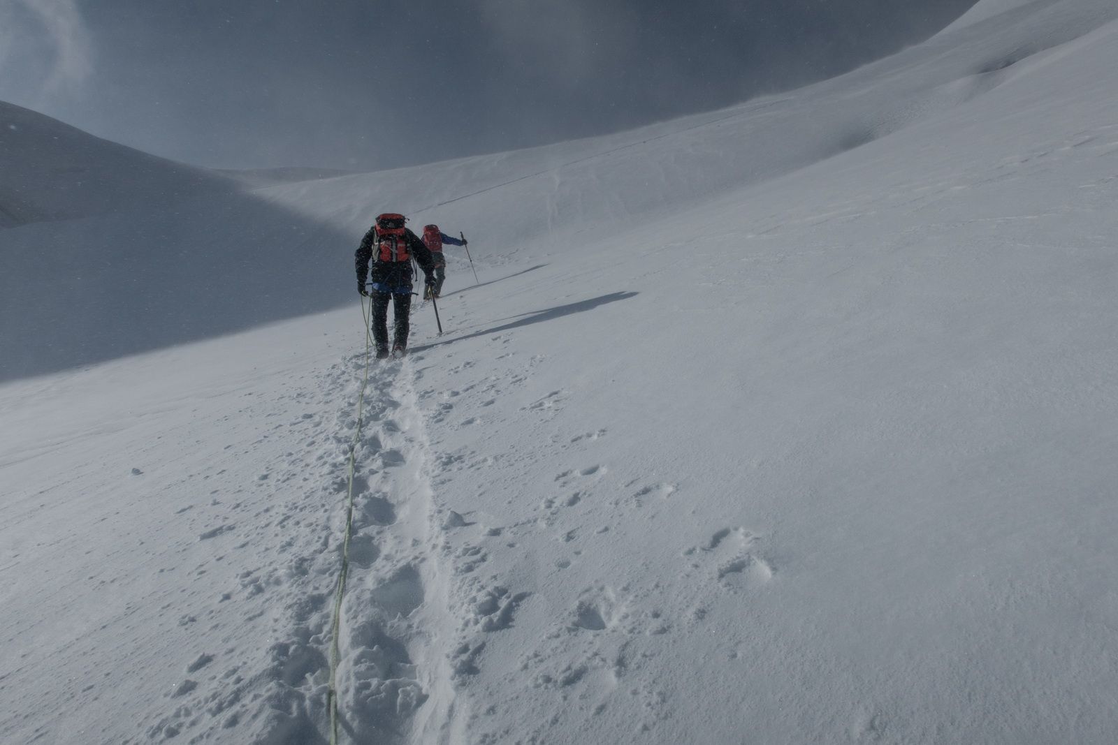 Piz Palü Normalweg, Aufstieg, Spuren, Wind, Hochtour