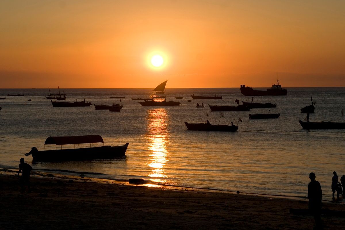 Ostafrika, Tansania, Kenia, Safari, Tierfoto, Zanzibar, Sonnenuntergang am Meer