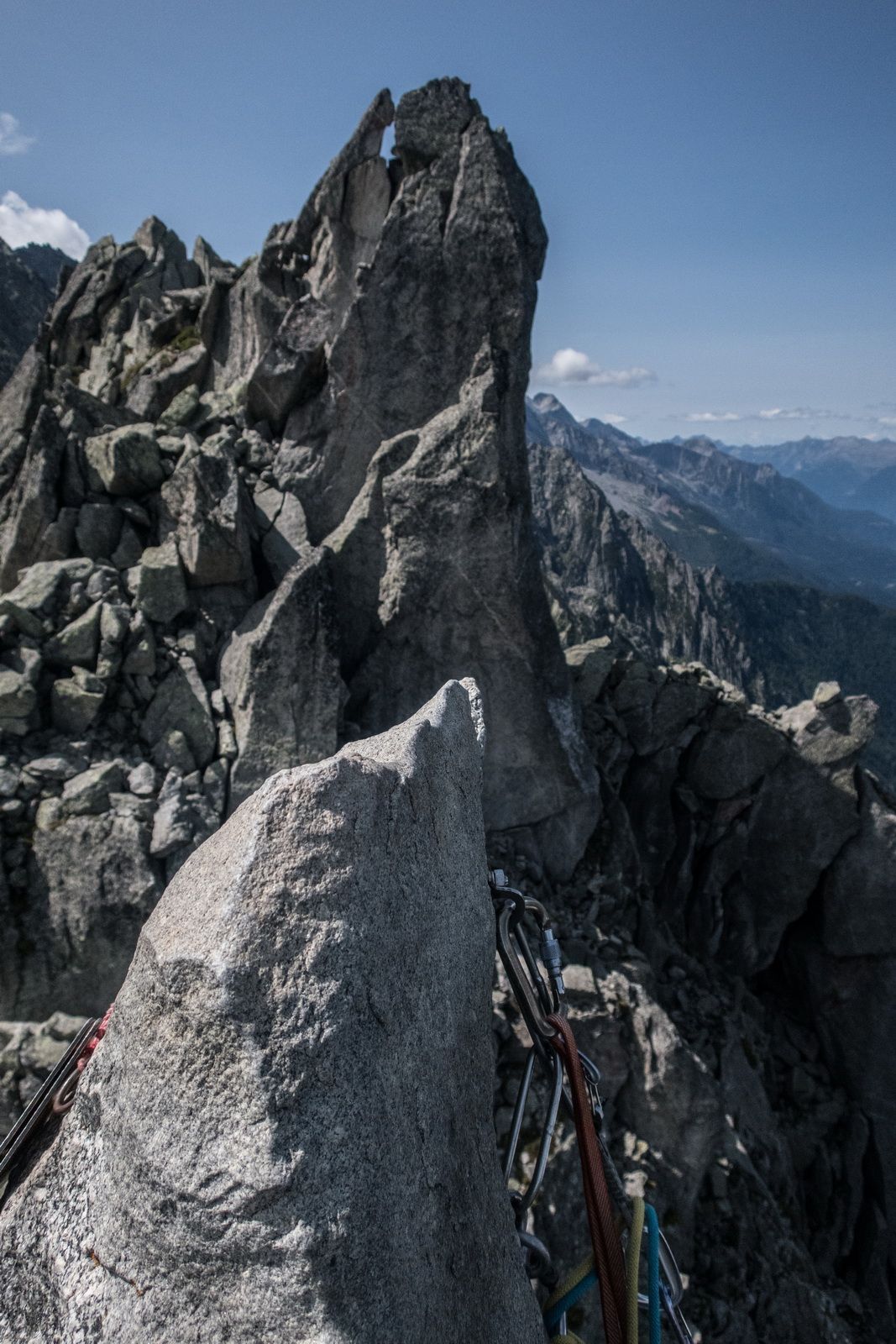 Spazzacaldeira, Albigna, La Fiamma, Bergell, Klettern, Climbing, Bergsteigen, Gaubünden, Felsnadel