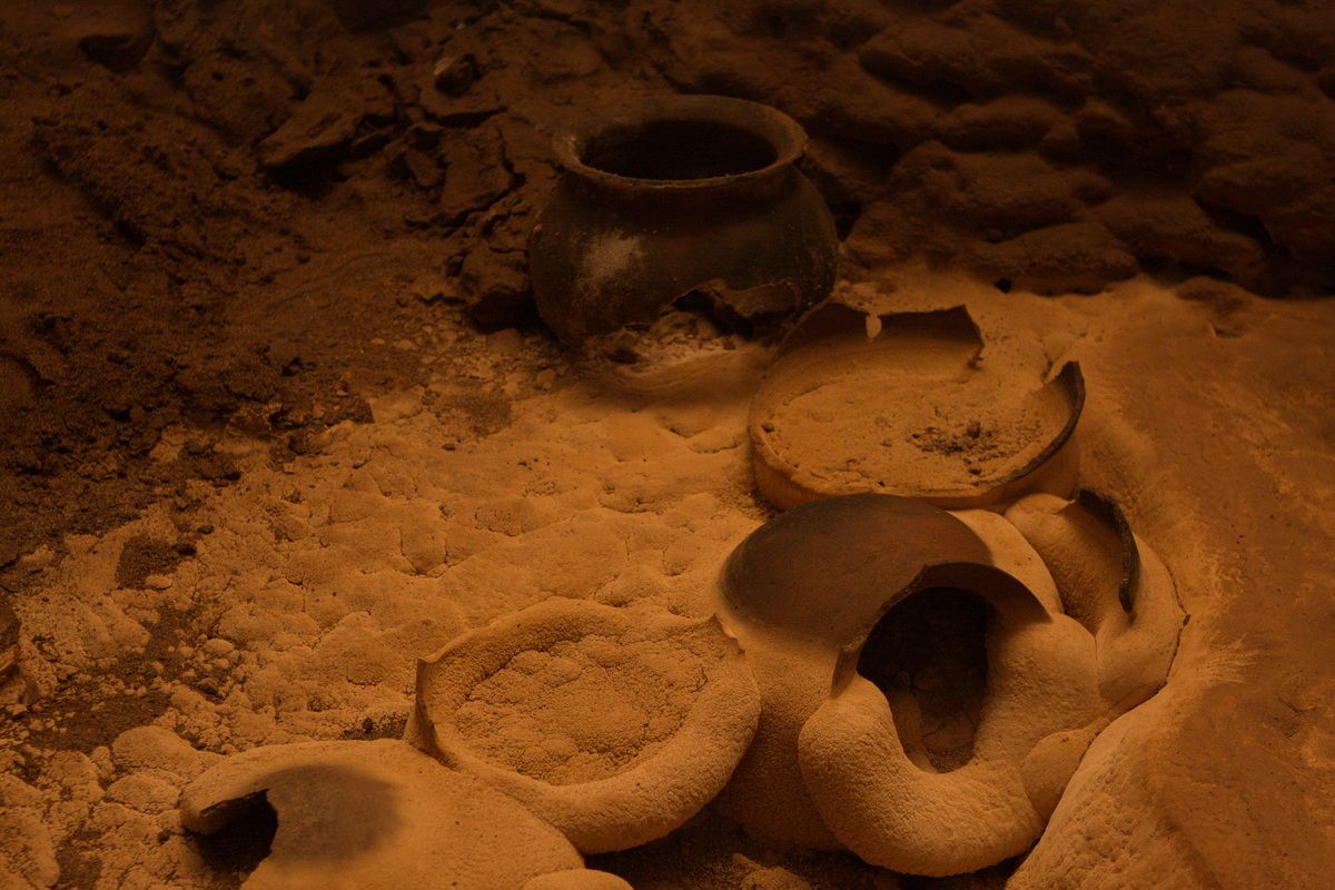 Mexico, Yucatan, Belize, Maya, Höhle, Cave, Archäologie, Tontöpfe