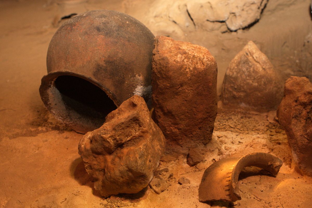 Mexico, Yucatan, Belize, Maya, Höhle, Cave, Archäologie, Tongeschirr