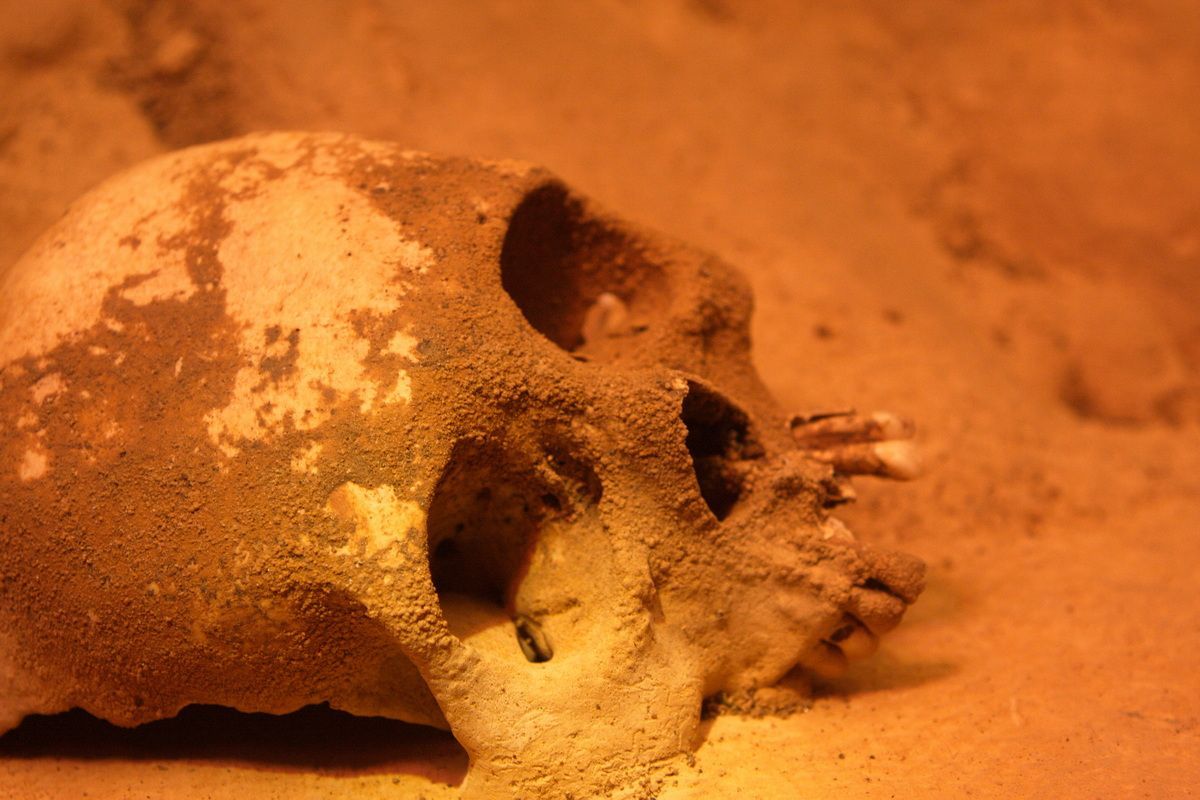 Mexico, Yucatan, Belize, Maya, Höhle, Cave, Archäologie, Totenschädel