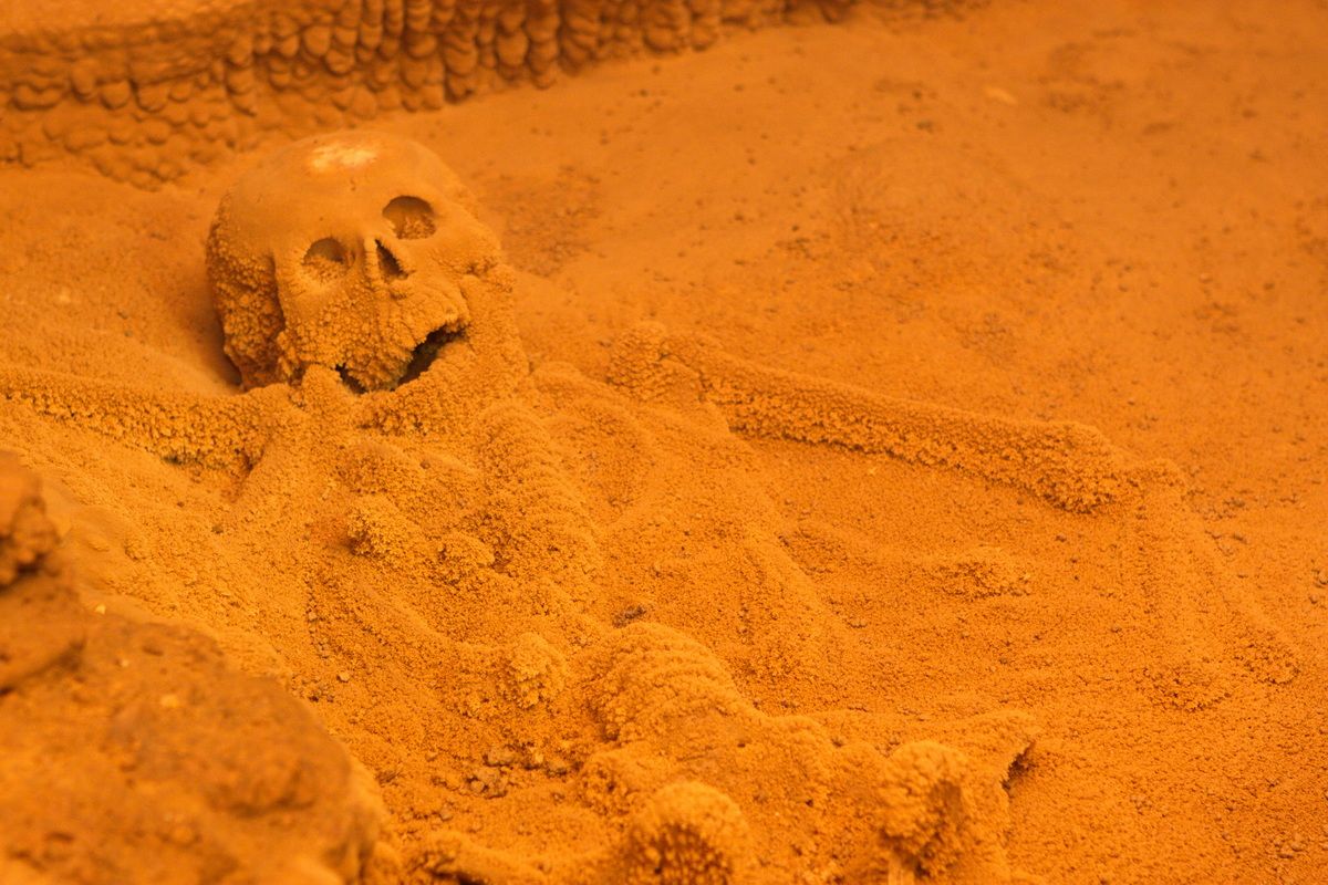 Mexico, Yucatan, Belize, Maya, Höhle, Cave, Archäologie, Skelett vom Kalk überzogen