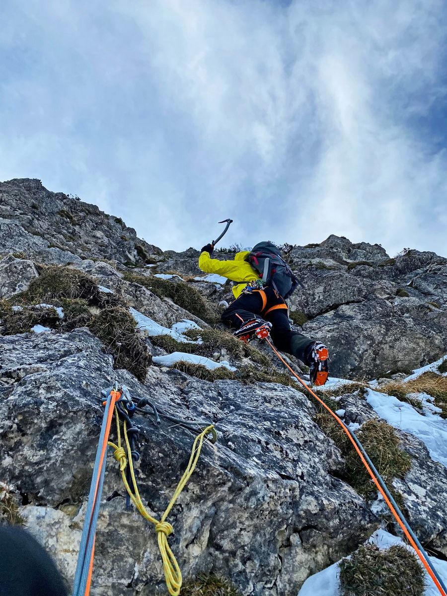 Eisklettern, Nordwand, Rubihorn, Winterbegehung, Carpe Diem, Hartmut Ulrich