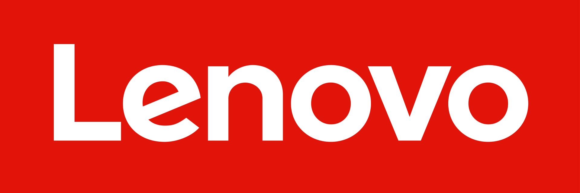 Lenovo logo: white text on a red background.