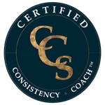 Dark blue circular logo with gold 