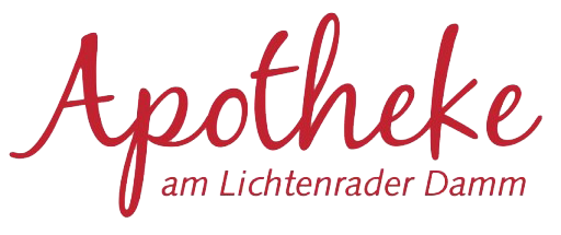 Das Wort Apotheke ist in rot auf weißem Hintergrund