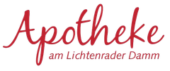 Das Wort Apotheke ist in rot auf weißem Hintergrund