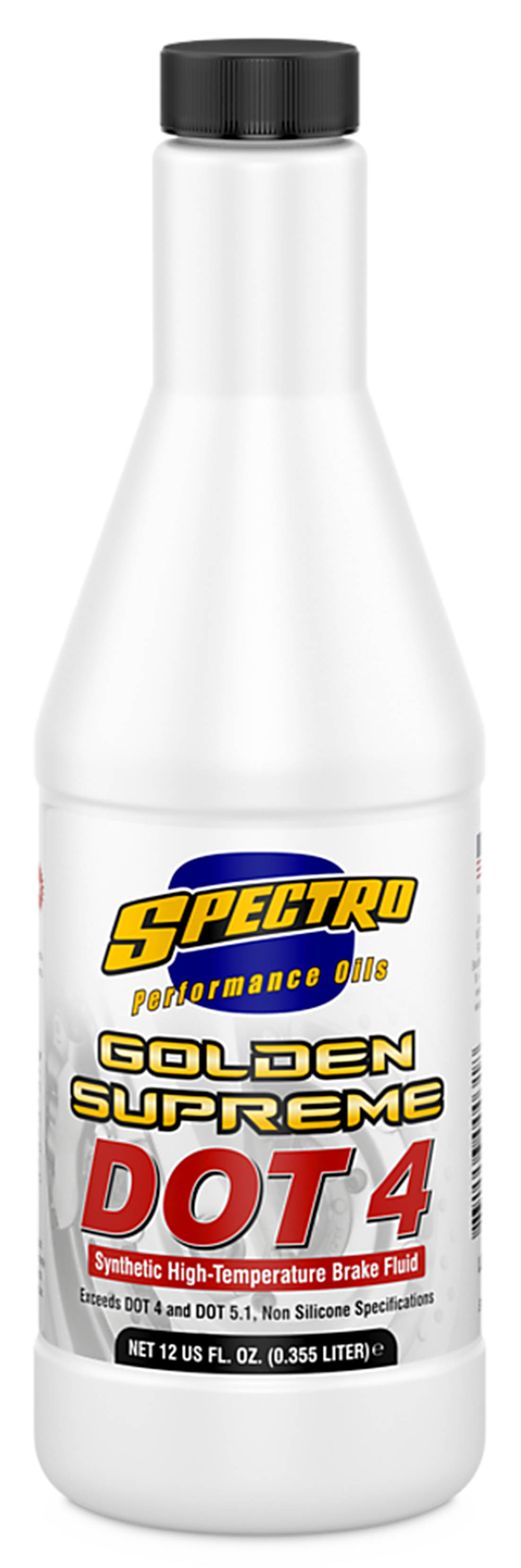 Spectro Golden Supreme DOT 4 brake fluid 12oz. (.355L) bottle