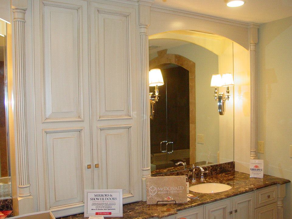Cabinet Works — Custom Wooden Cabinet with Mirror in Louisville, KY