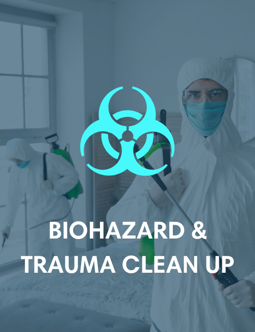 A poster for biohazard and trauma clean up