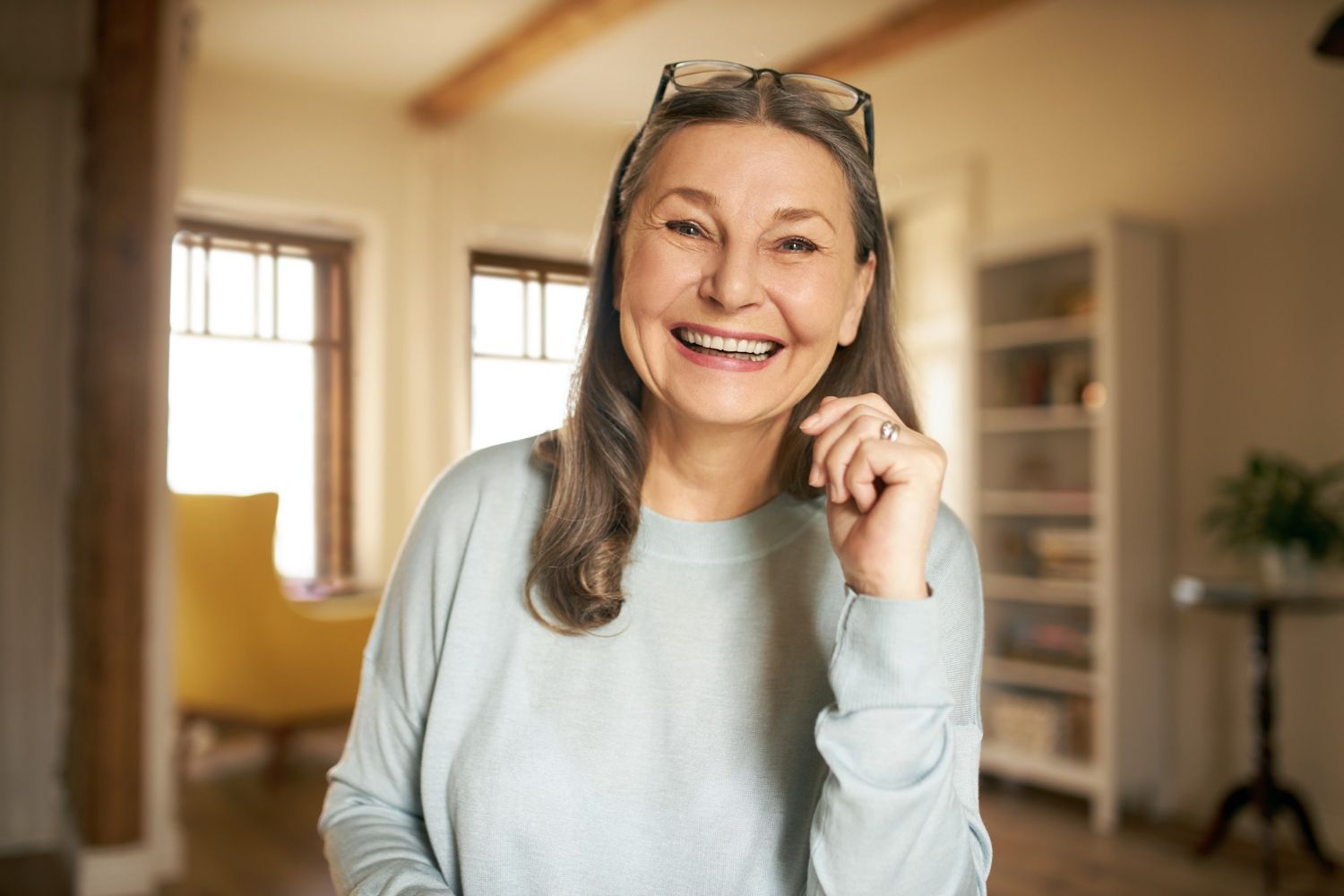 woman smiling