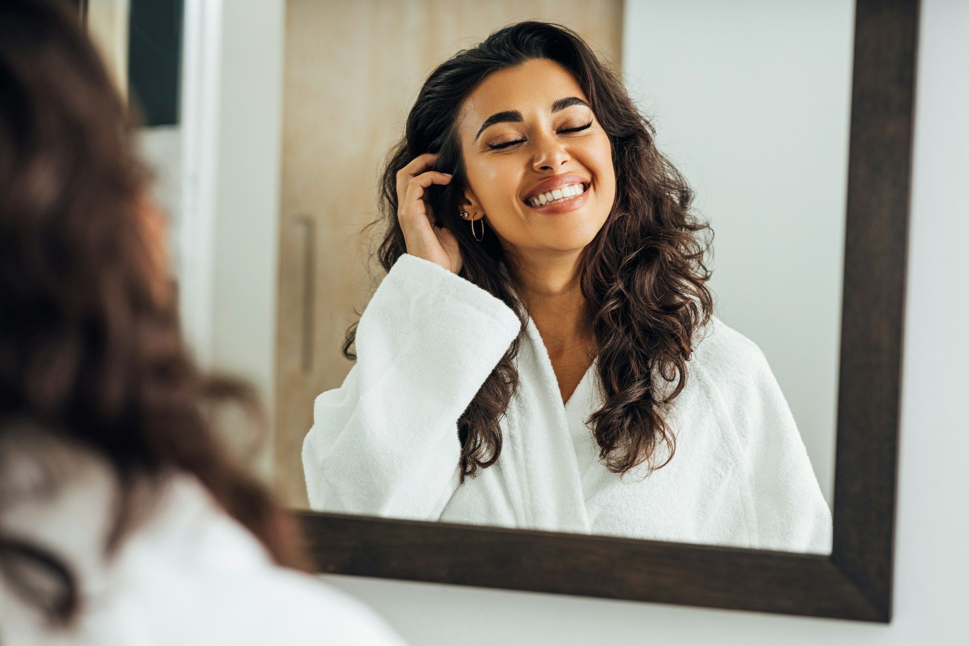 woman smiling