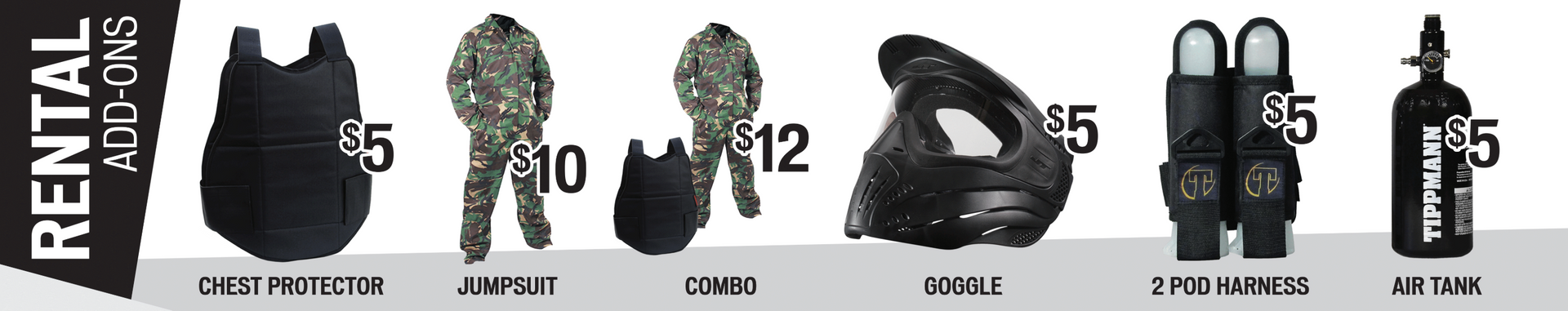 Additional Rental Gear Menu