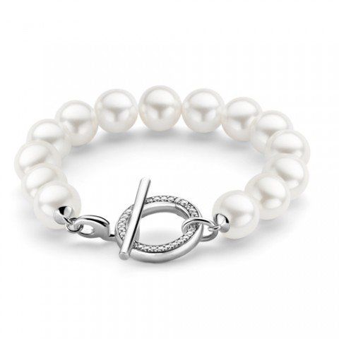 bracciale argento con perle