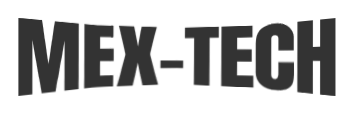 MEX-TECH logo in dark gray font, slightly curved, on a white background.