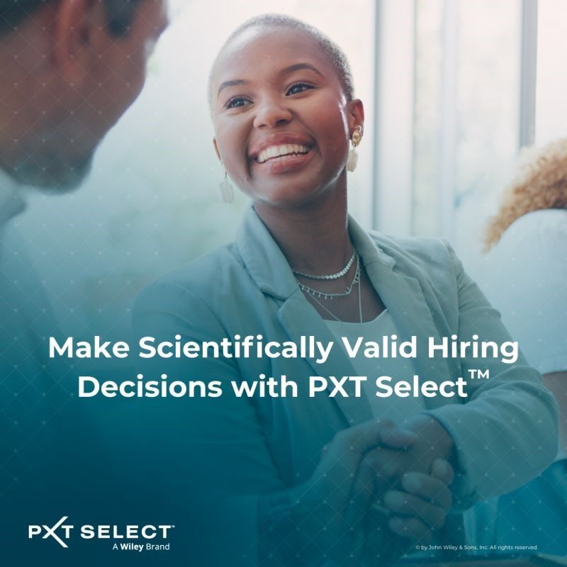 an ad for pxt select shows a woman shaking hands with a man
