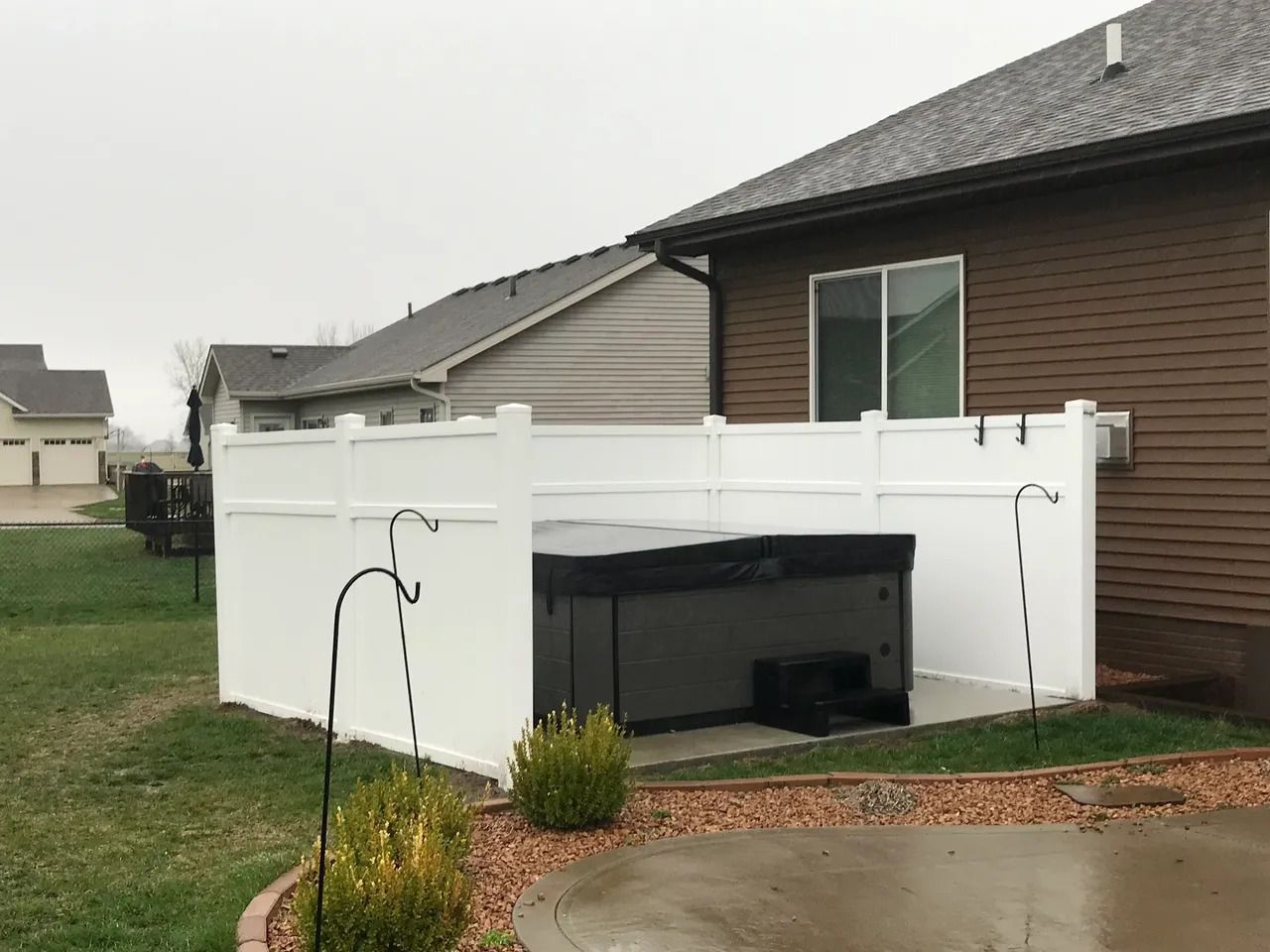 White Fence in the Backyard — Bondurant, IA — Titan Fence LLC