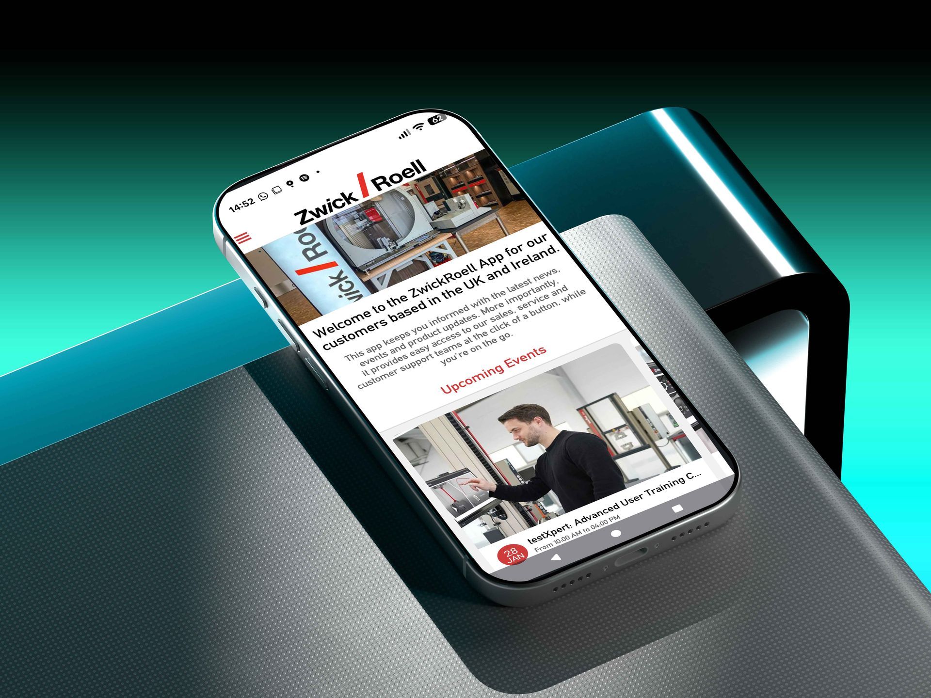 ZwickRoell App homescreen display