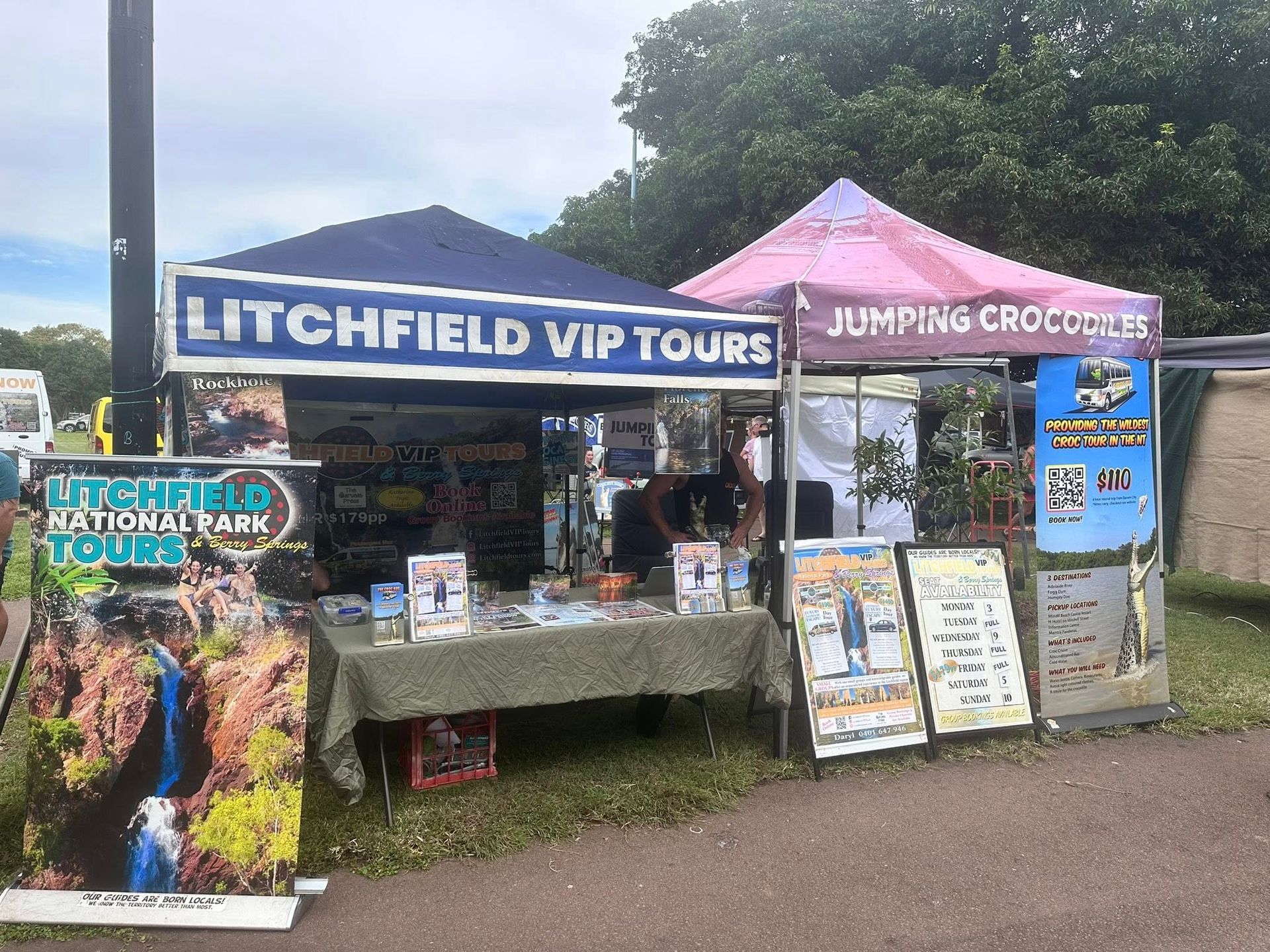 Booth for Litchfield Vip Tours & Jumping Crocodiles at an Outdoor Event — Litchfield VIP Tours In Darwin City, NT