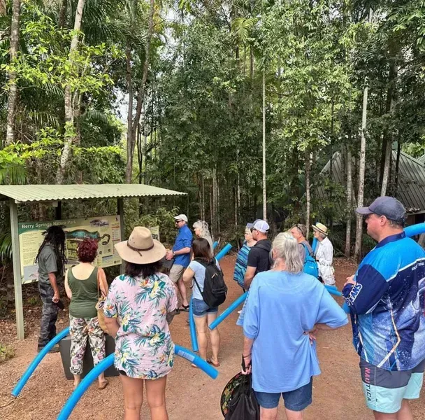 Tour Group at a Trail Sign in a Wooded Area — Litchfield VIP Tours In Darwin City, NT