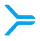 A blue and white arrow pointing to the right on a white background.