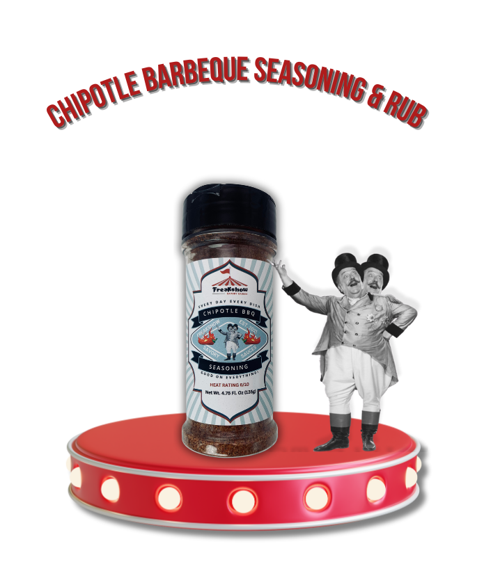 Freakshow Savory Sauces Chipotle Barbeque Seasoning and Rub with mascot Bob Clarence