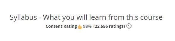 coursera student ratings for a course