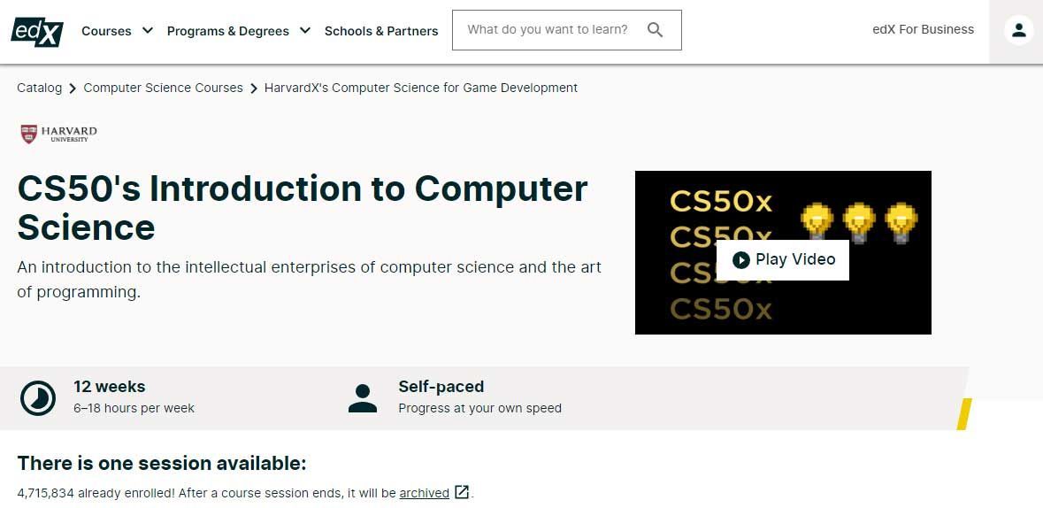 edX CS50 Introduction to Computer Science