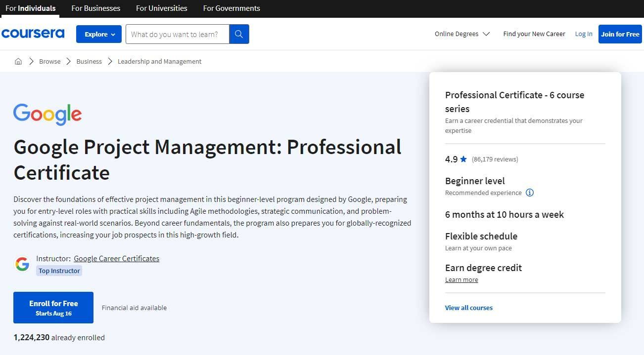 Google Project Management Certificate Review Course Variety, Pricing