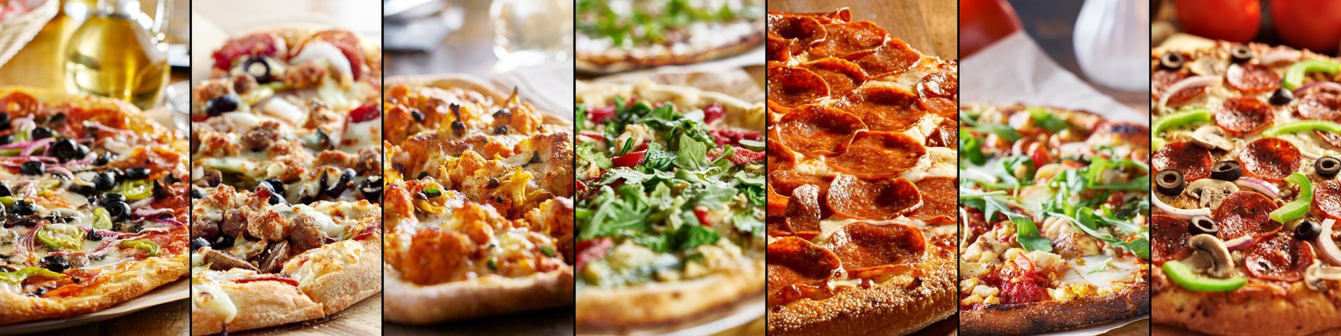 Pizza food collage with different styles. Pizza food collage with different styles.