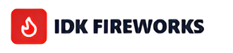 IDK Fireworks logo with a red flame icon and bold black text