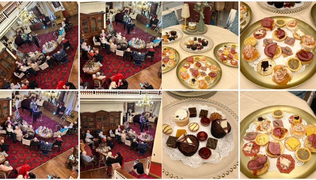 Residents enjoying an evening Rat Pack themed entertainment event at Nunthorpe Hall