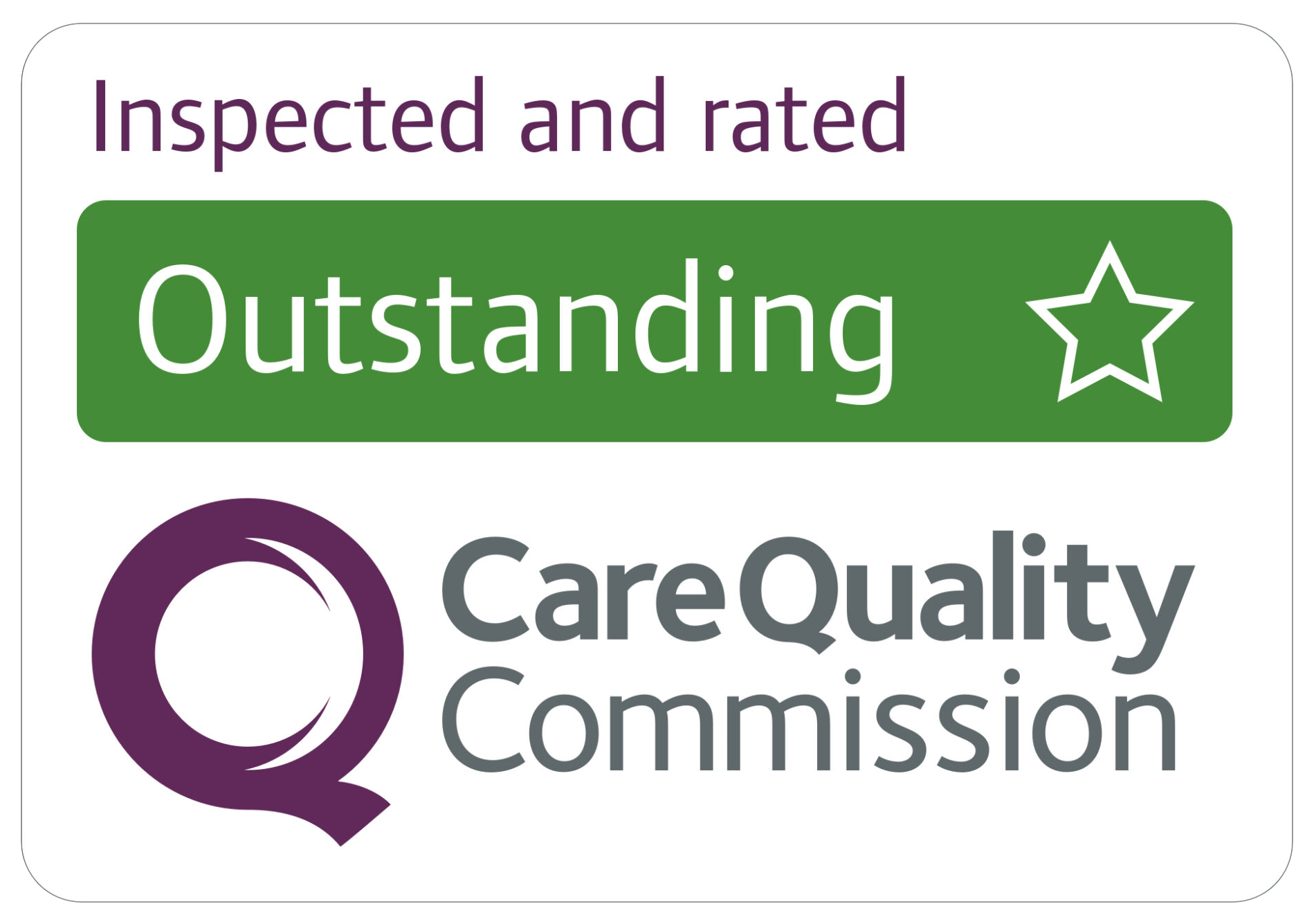 Care Quality Commission Outstanding rating badge