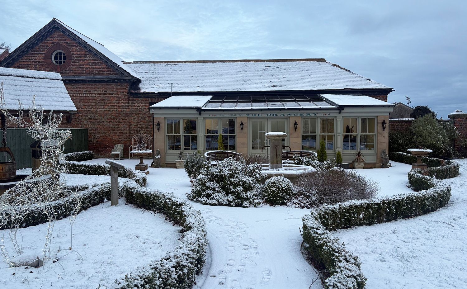 The Orangery at Nunthorpe Hall and gardens during winter in December