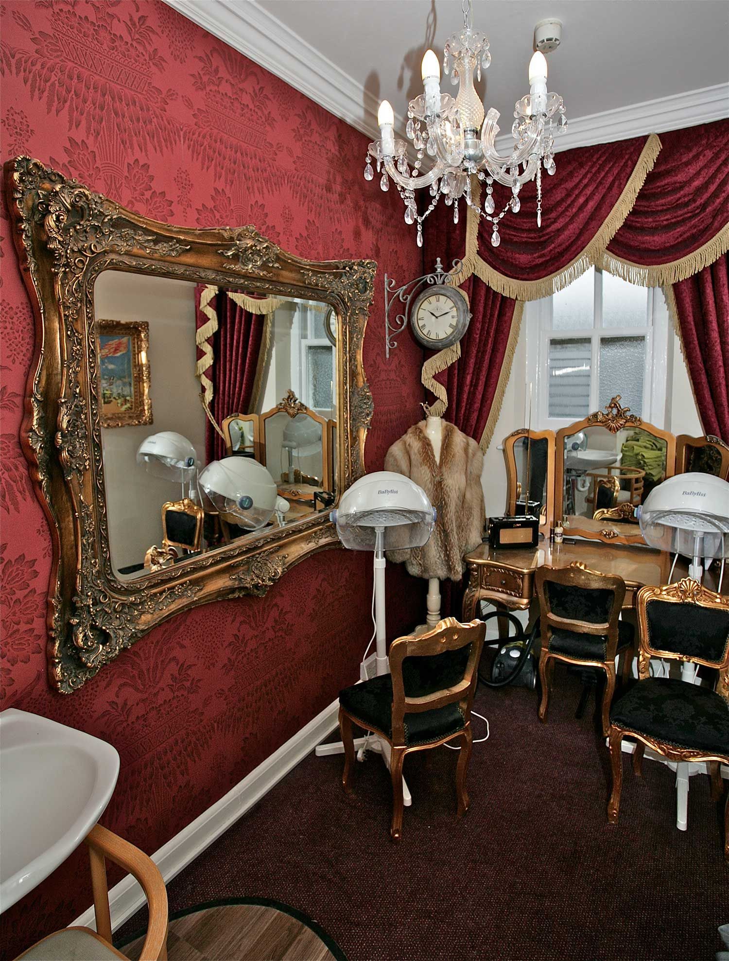 On-site hair salon at Nunthorpe Hall with elegant décor