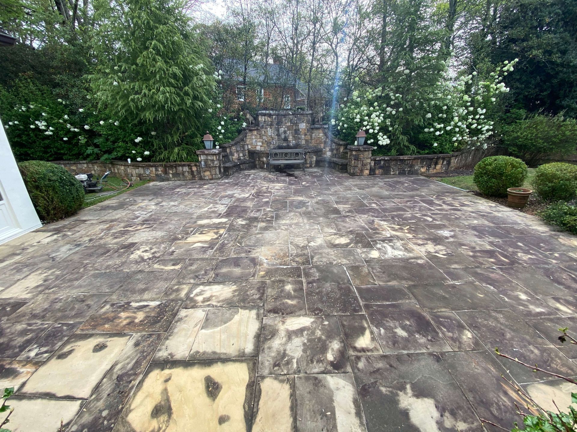 Pressure washing Floor before