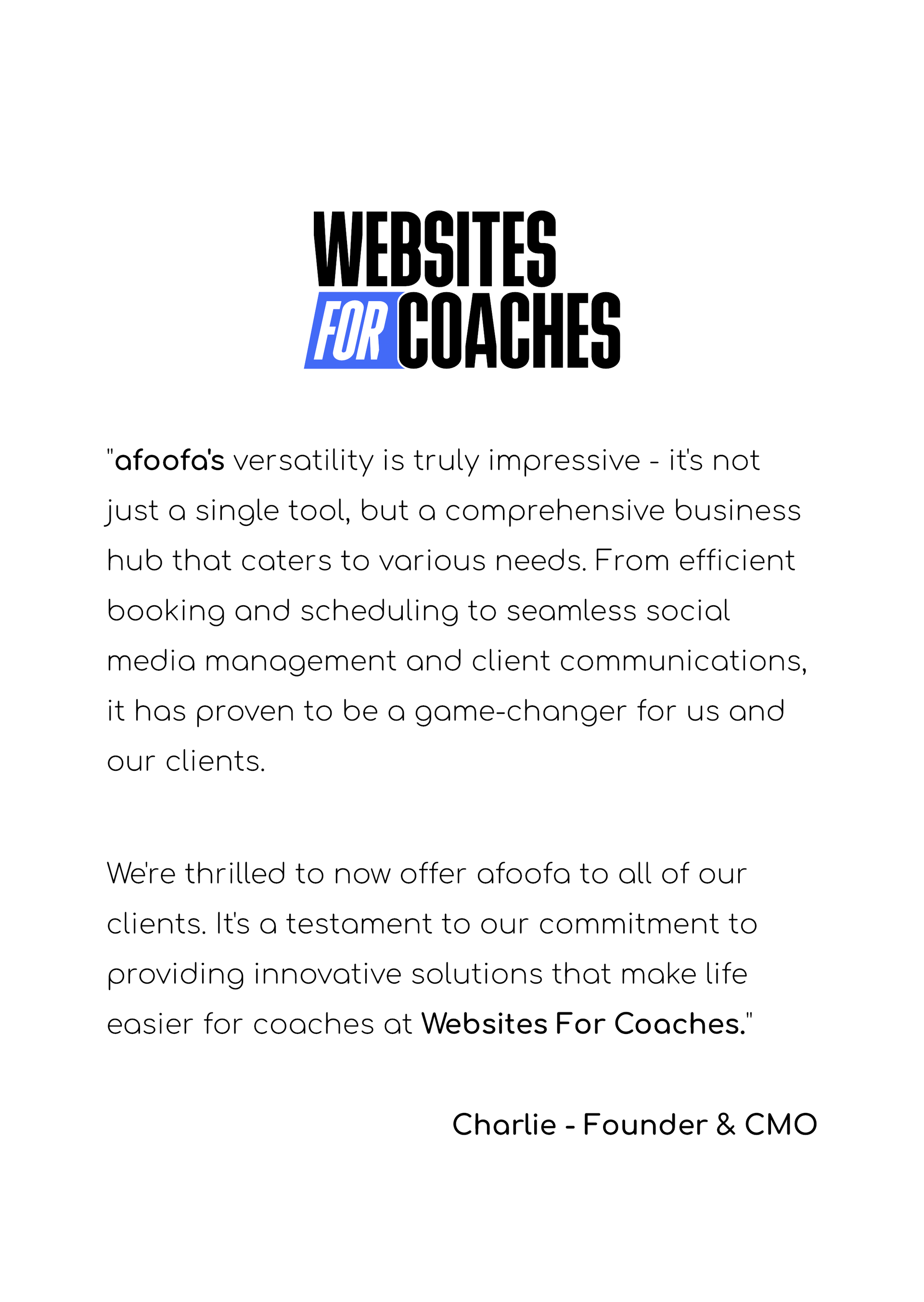 Websites For Coaches Testimonial