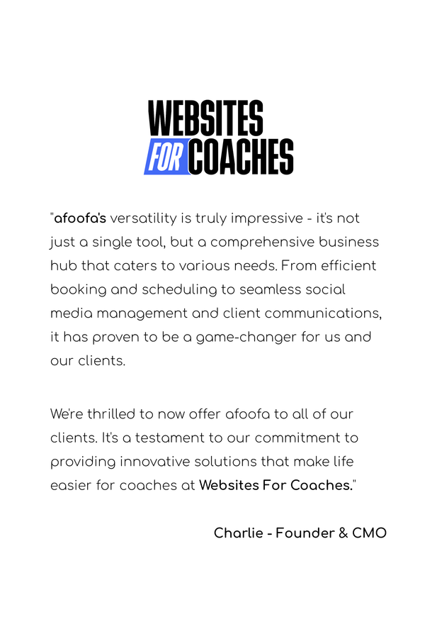 A page of text that says `` websites for coaches '' on a white background.